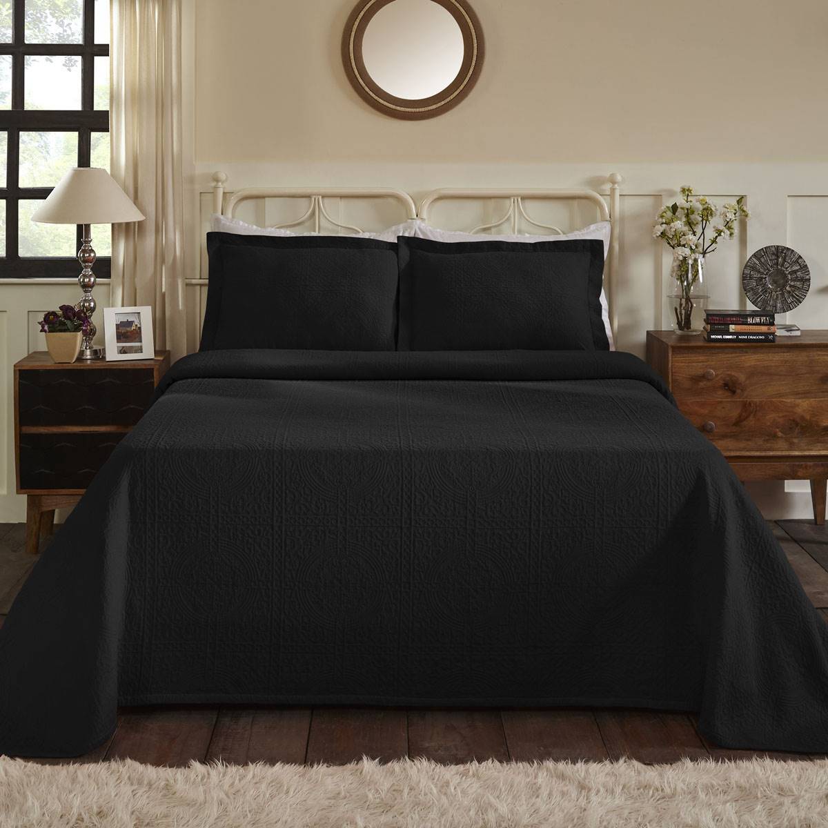 Superior Jacquard Matelasse Cotton Medallion Bedspread Set