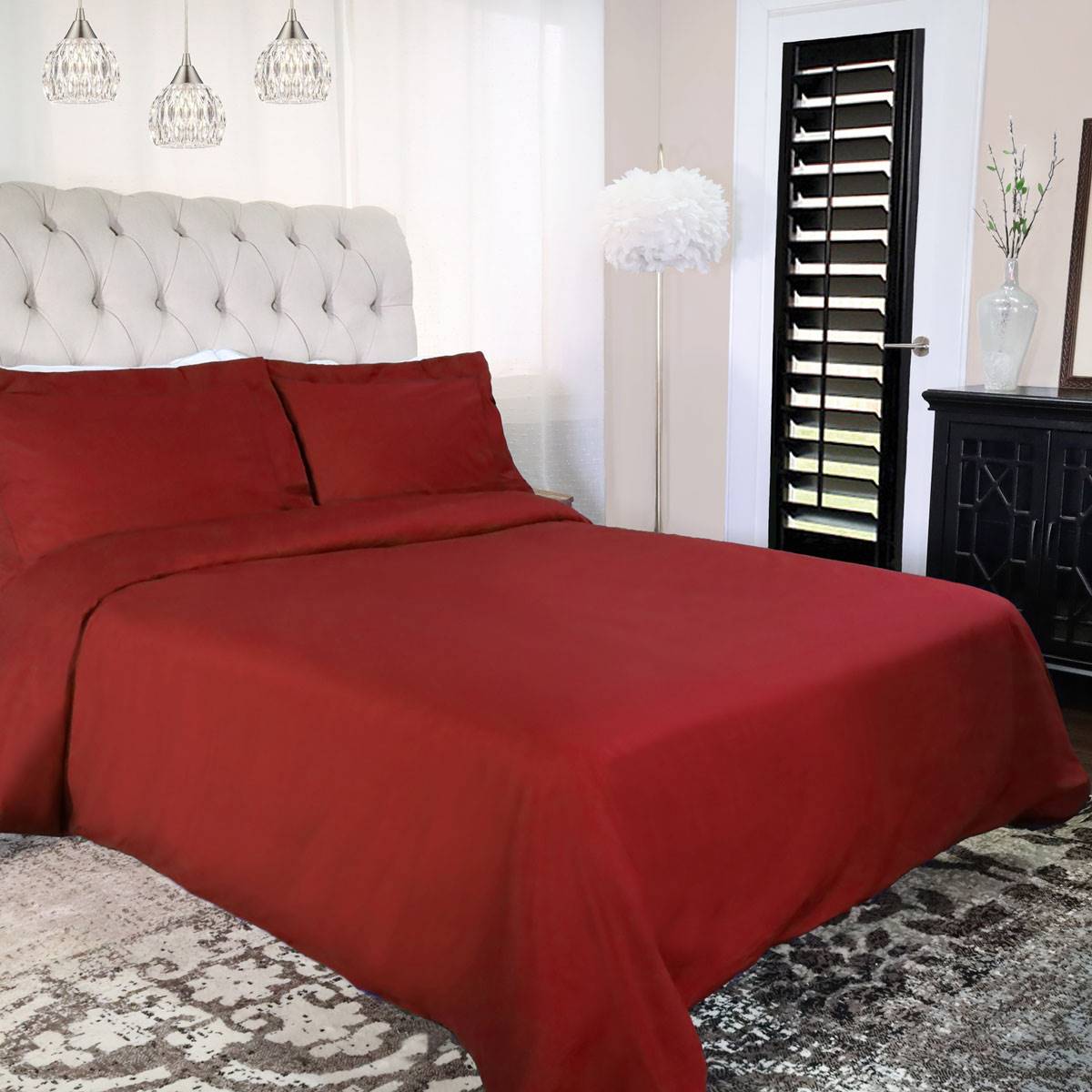 Superior 300TC Cotton Percale Duvet Cover Set