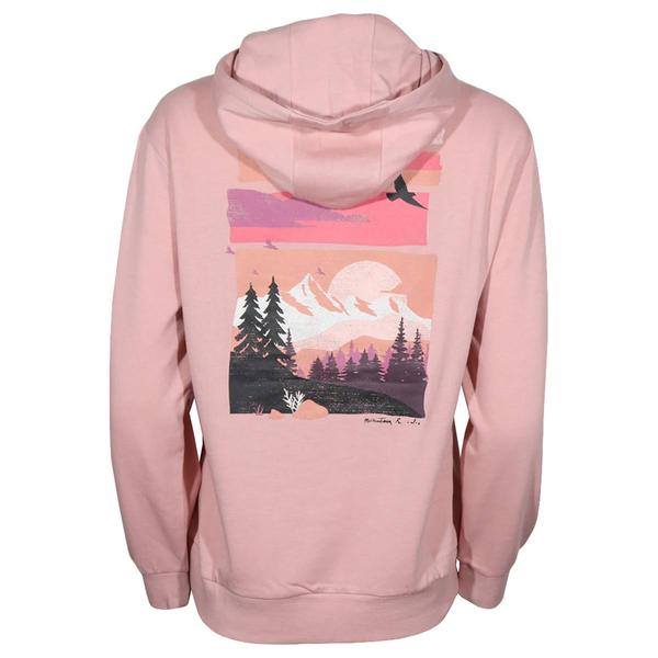 Womens Mountain and Isles Long Sleeve Back Nature Graphic Hoodie alternate view