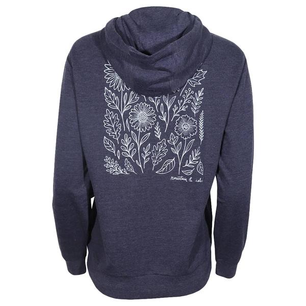 Womens Mountain and Isles Long Sleeve Back Floral Graphic Hoodie alternate view