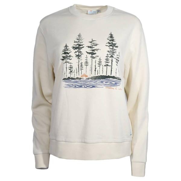 Womens Mountain and Isles Long Sleeve Forest Graphic Sweatshirt