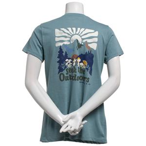 Womens Mountain and Isles Seek the Outdoors Mushroom Graphic Tee alternate view