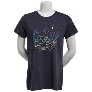 Womens Mountain and Isles Short Sleeve Campsite Graphic Tee
