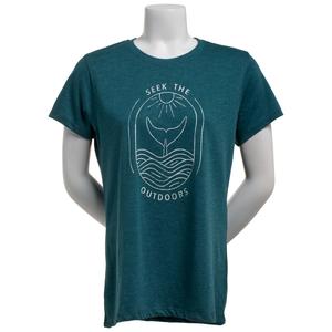 Womens Reel Pro Fishing Fish Tail Seek The Outdoors Graphic Tee alternate view
