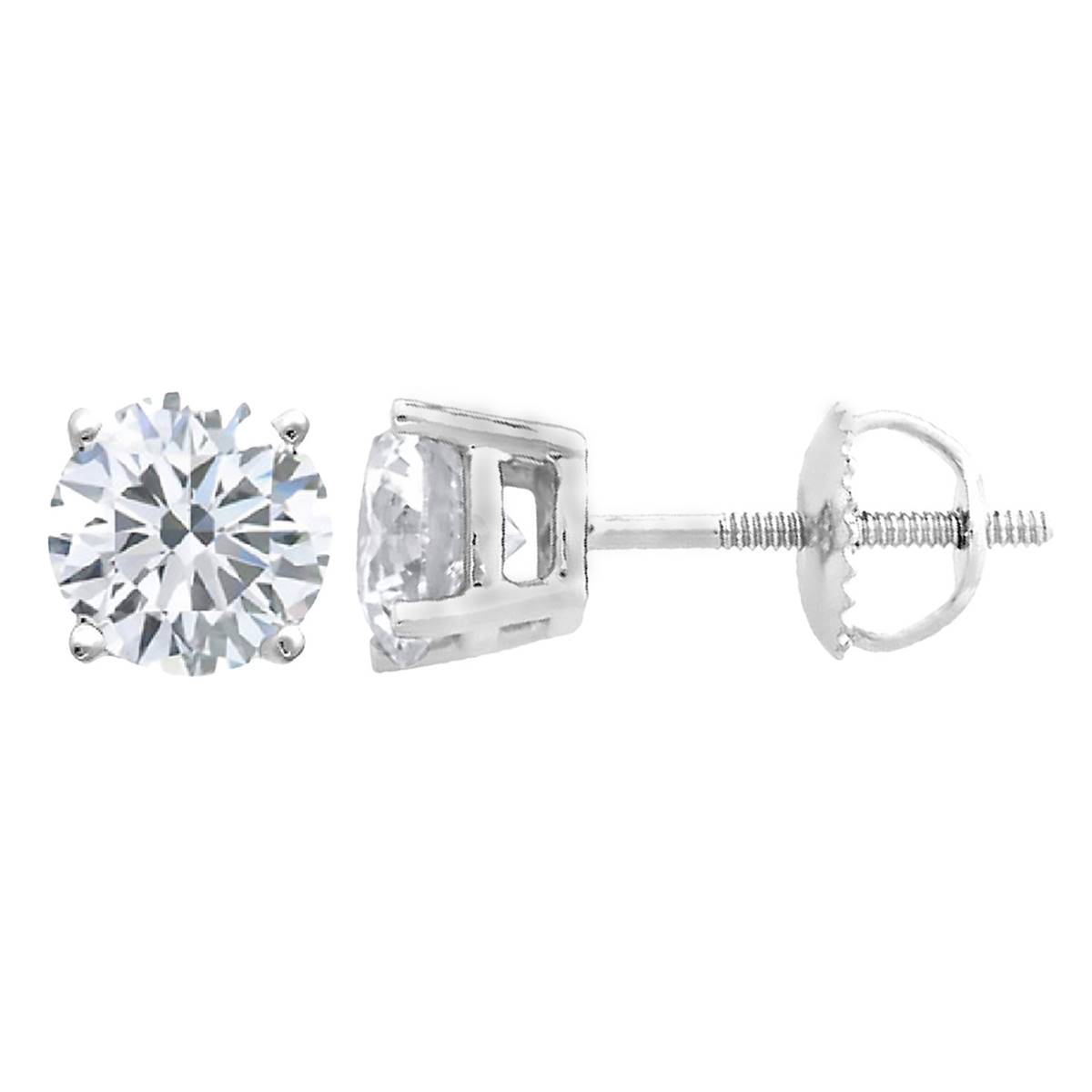 Parikhs 14kt. White Gold Round Diamond Stud Earrings