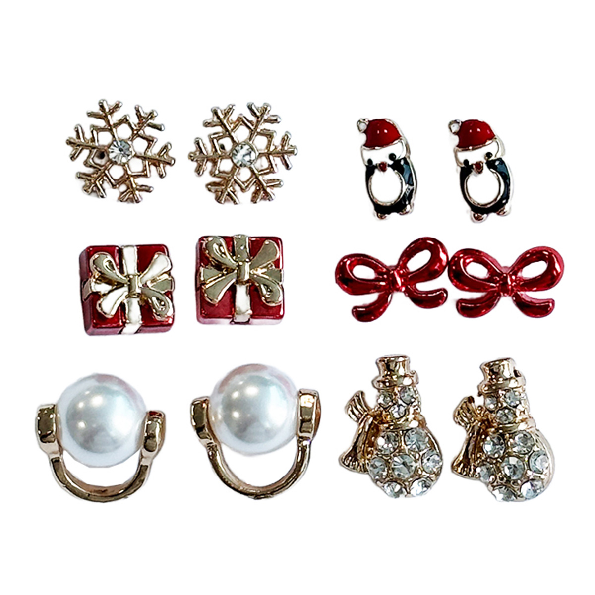 6pr. Multi Pack Holiday Stud Earrings