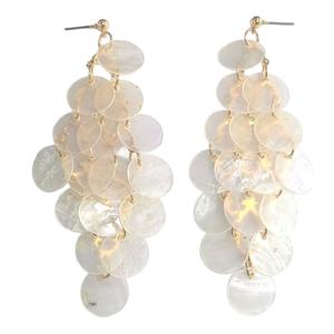 Ashley Cooper(tm) Gold-Tone Paiette Shell Drop Earrings