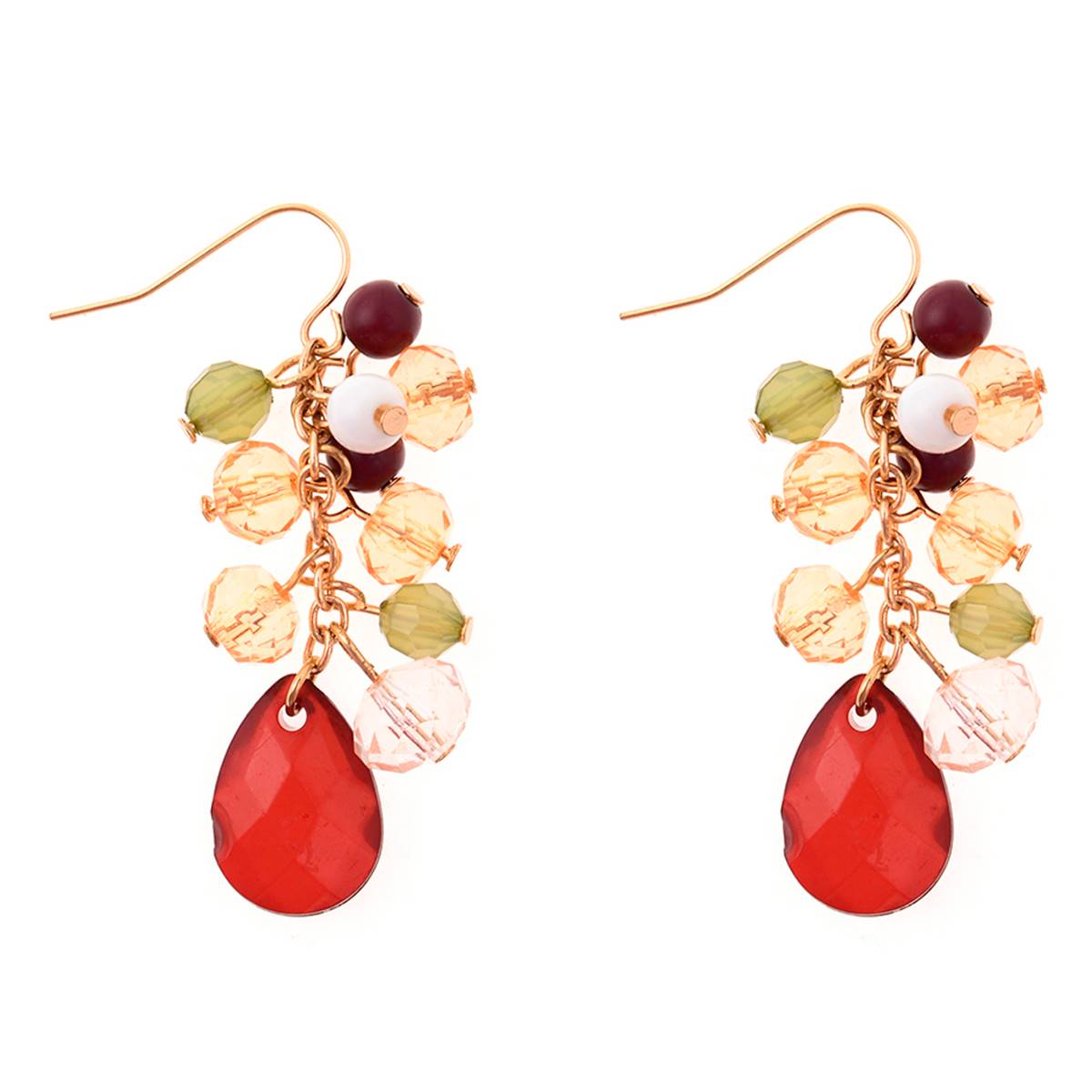 Ashley Cooper(tm) Gold-Tone Multi-Color Cluster Bead Earrings