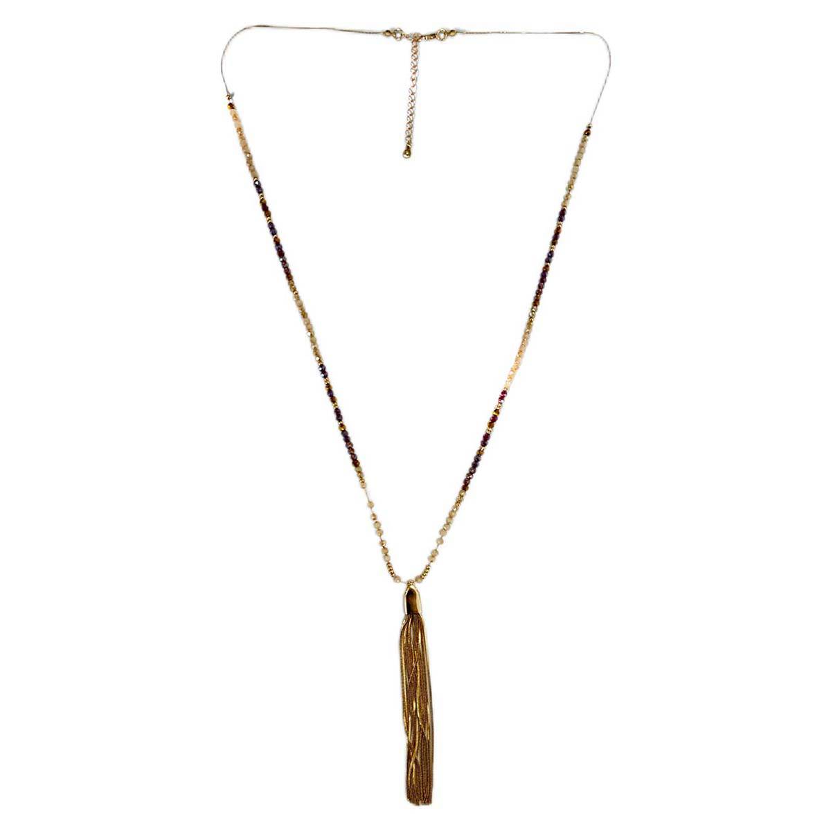 Ashley Cooper(tm) Gold-Tone Bead Tassel Pendant Necklace