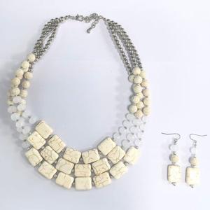 Ashley Cooper(tm) Gold-Tone 3-Row Beaded Necklace & Earring Set