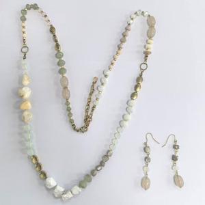 Ashley Cooper(tm) Gold-Tone Blue Bead Necklace & Earring Set