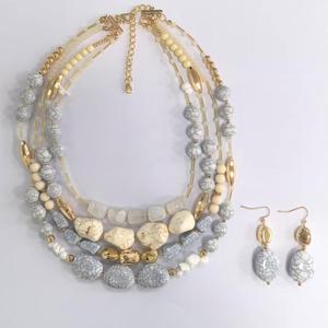 Ashley Cooper(tm) Gold-Tone Neutral Bead Necklace & Earring Set