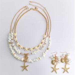 Ashley Cooper(tm) Gold-Tone Starfish Pendant & Earring Set