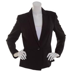 Womens Kasper One Button Solid Seamed Crepe Jacket alternate view