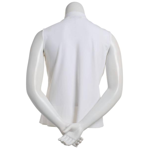 Plus Size Kasper Sleeveless Solid Tie Neck Blouse alternate view