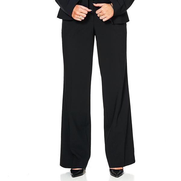 Plus Size Kasper Stretch Crepe Tab Front Pants with Pockets