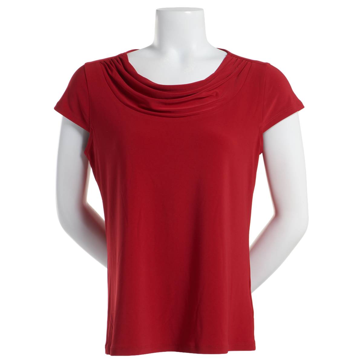 Womens Kasper Cap Sleeve Cowl Neck Blouse