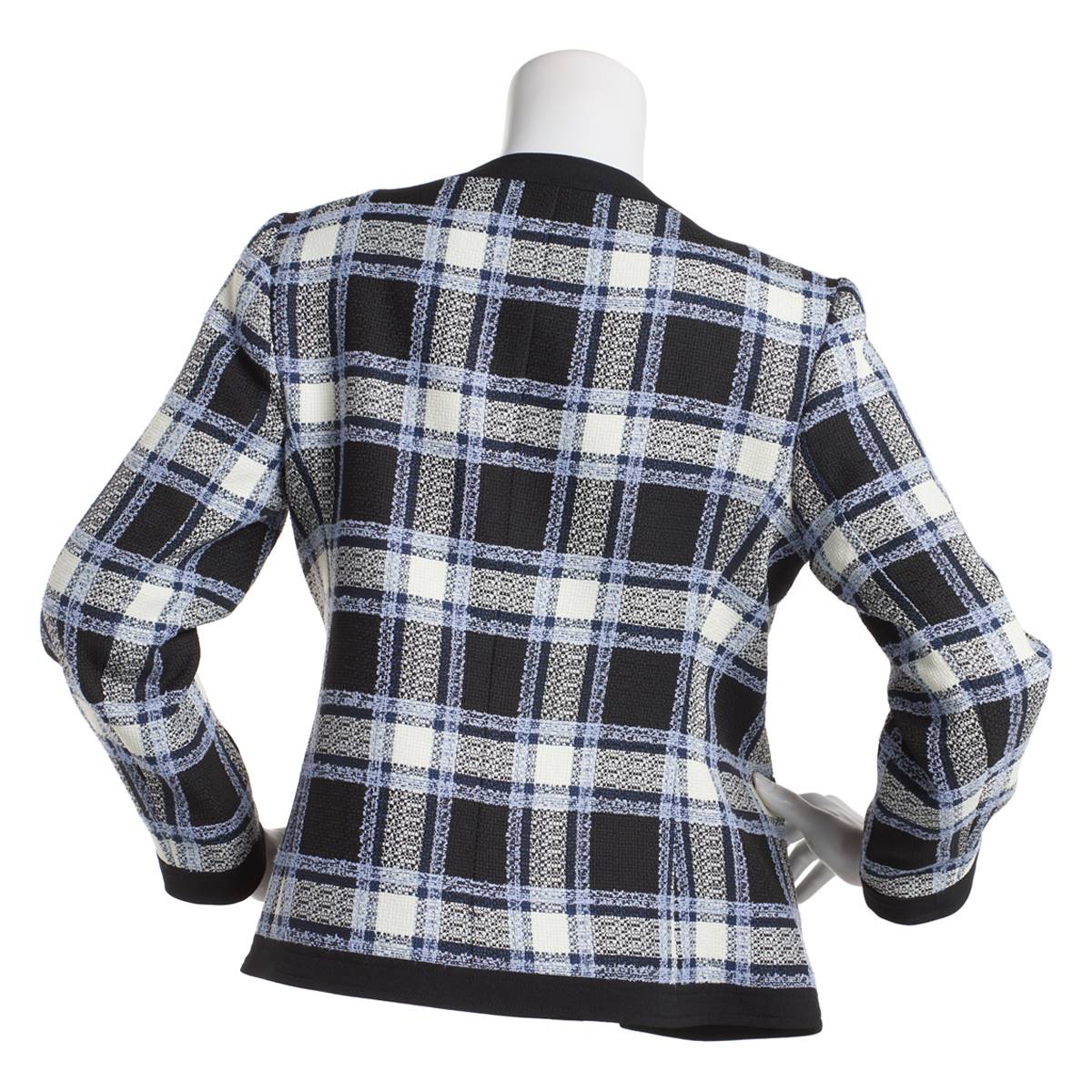 Womens Kasper Framed Plaid Jacket With Pockets