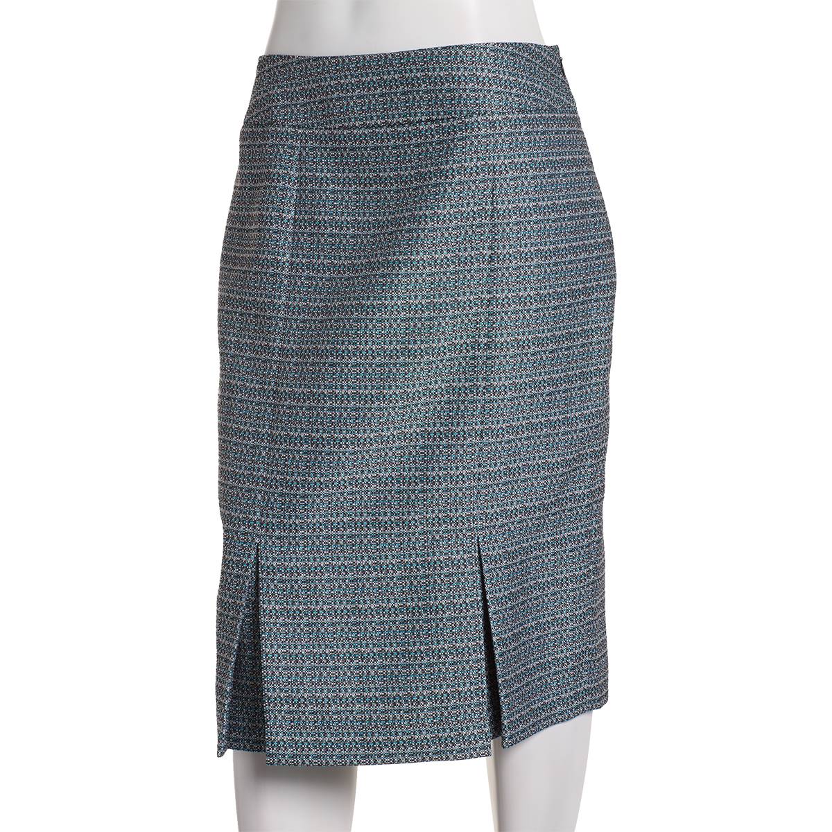 Womens Kasper Jacquard Box Pleat Skirt