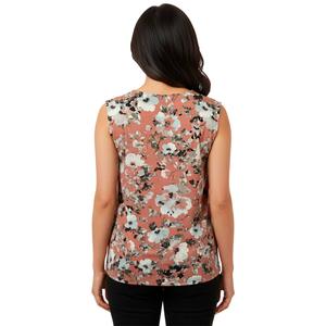 Womens Kasper Sleeveless Keyhole Neck Floral Blouse alternate view