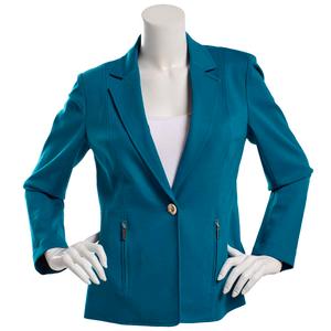 Womens Kasper Long Sleeve One Button Zip Pocket Blazer alternate view