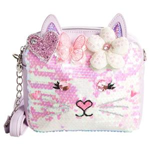Girls OMG Bella Rectangular Sequin Kitty Crossbody