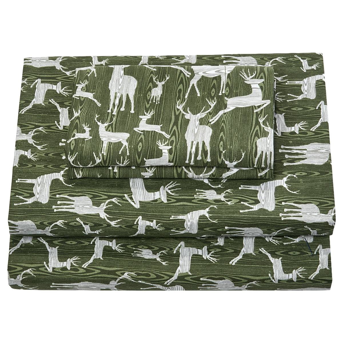 Wooden Deer Percale Sheet Set