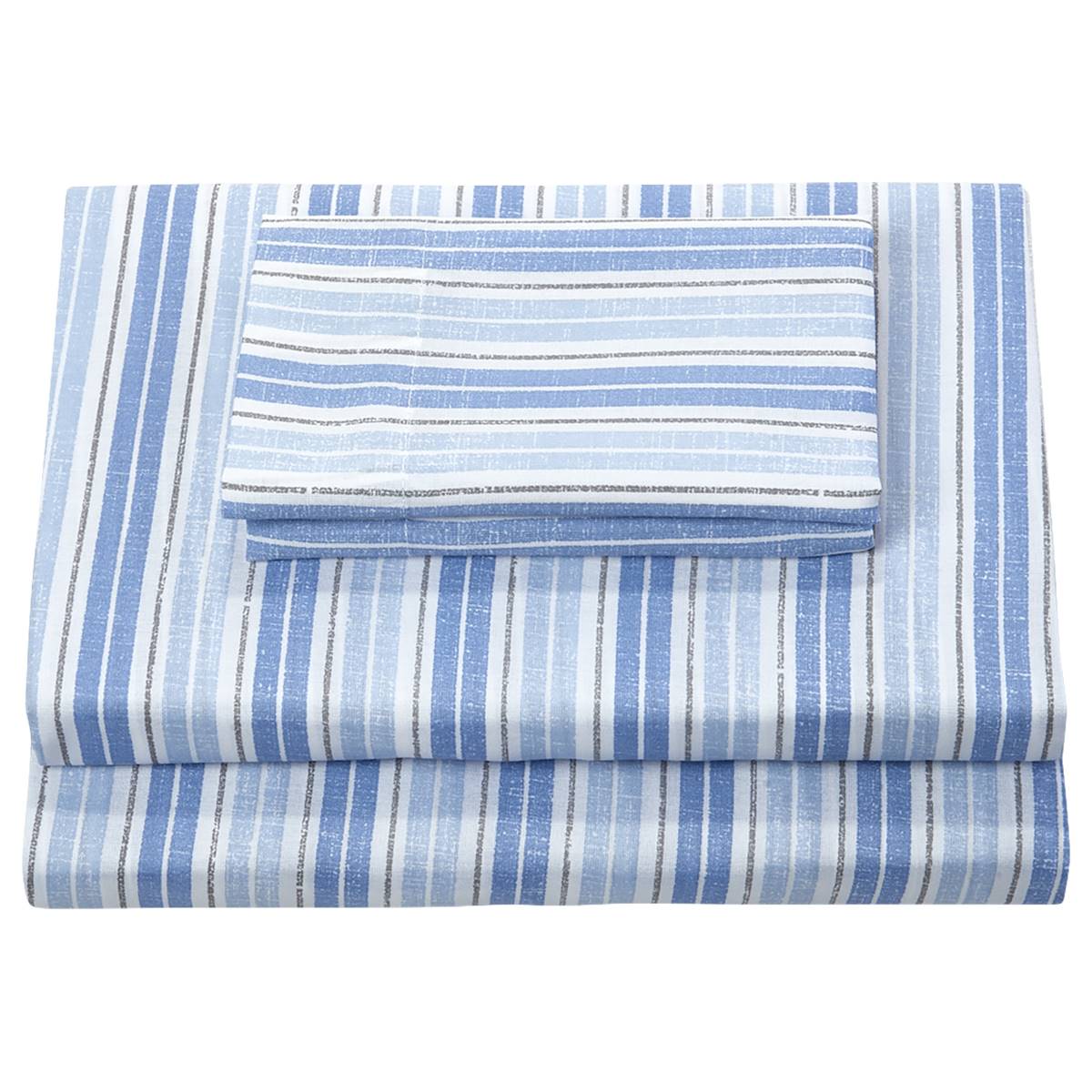 Ashley Cooper(tm) Indigo Stripe Percale Sheet Set