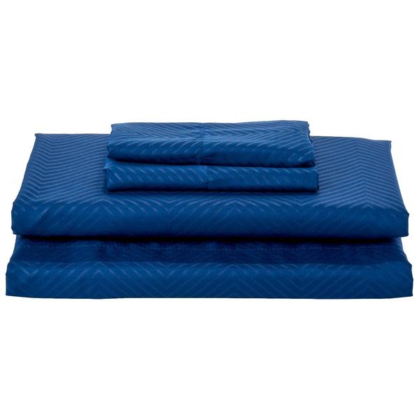 Hotel Suites 6pc. Chevron Embossed Sheet Set - Blueberry alternate view