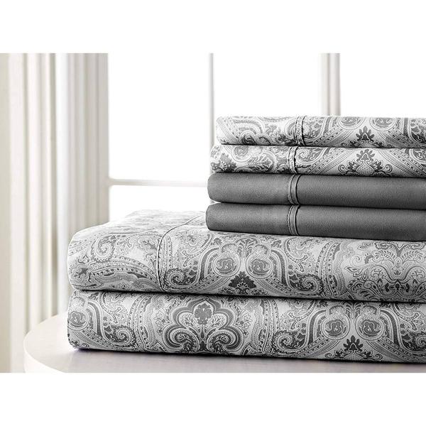 Spirit Linen Home(tm) Paisley Microfiber Sheet Set alternate view