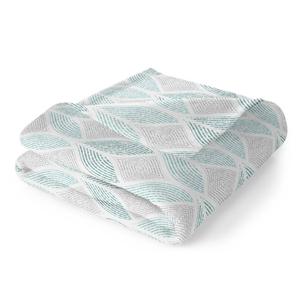 Spirit Linen Home(tm) Velvet Plush Wavy Geo Throw Blanket