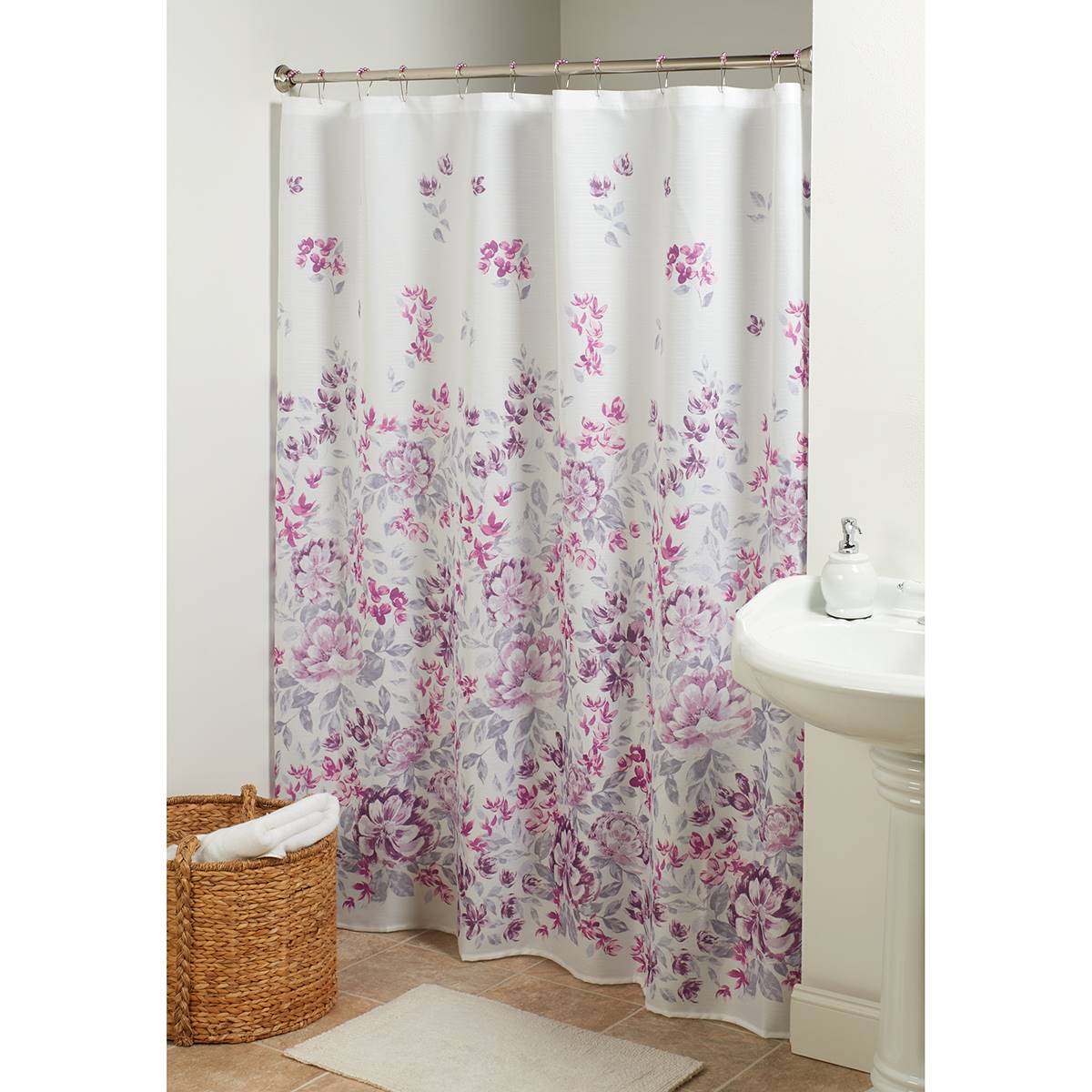 Shower Curtain Hook Liner - Raspberry