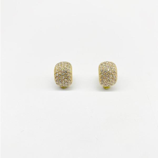 Design Collection Pave Glass Stones Smart Post Earrings
