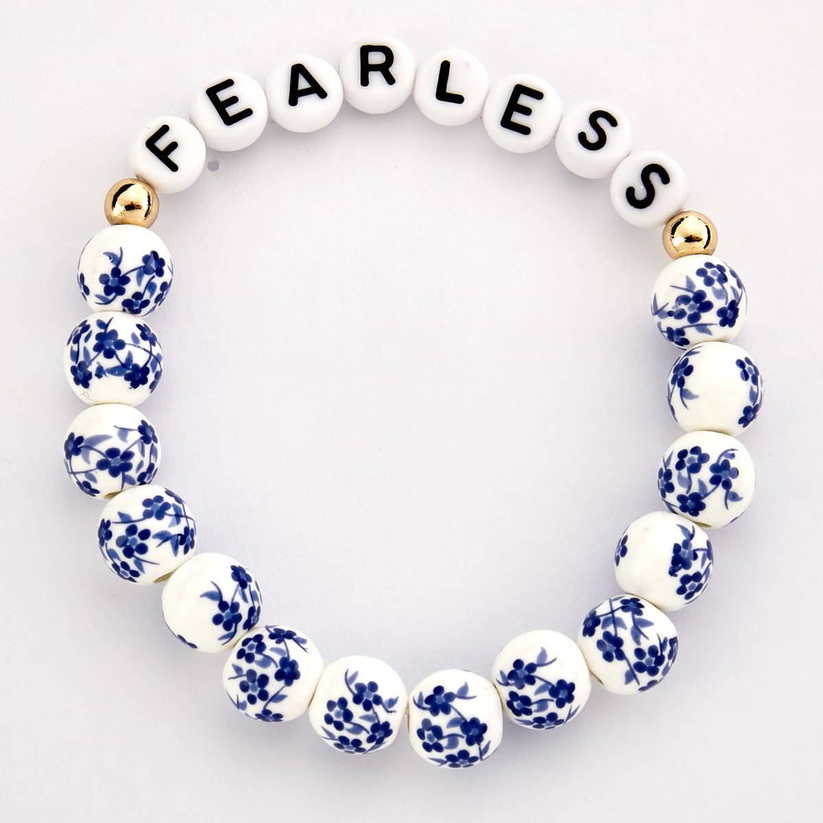 Ashley Blue Bead Stretch Fearless Bracelet