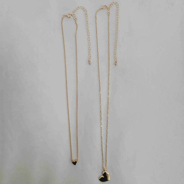 Ashley 2-Row Puffy Heart Pendant Necklace