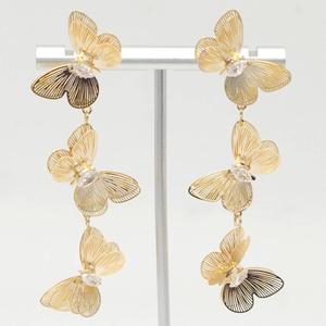 Ashley Butterfly Drop Earrings with Crystal Accent
