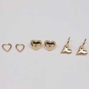 Ashley Gold-Tone Heart Trio Earring Set