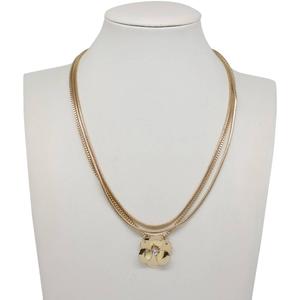 Ashley Layered Strands Gold-Tone Flower Pendant Necklace
