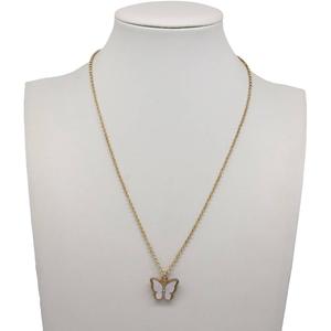Ashley Gold-Tone Mother of Pearl & Crystal Butterflies Pendant