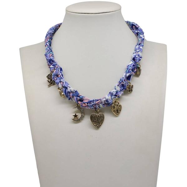 Ashley Scarf Necklace with Charms