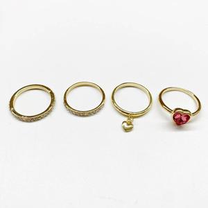 Ashley 4pc. Gold-Tone Stackable Heart Charm Ring Set