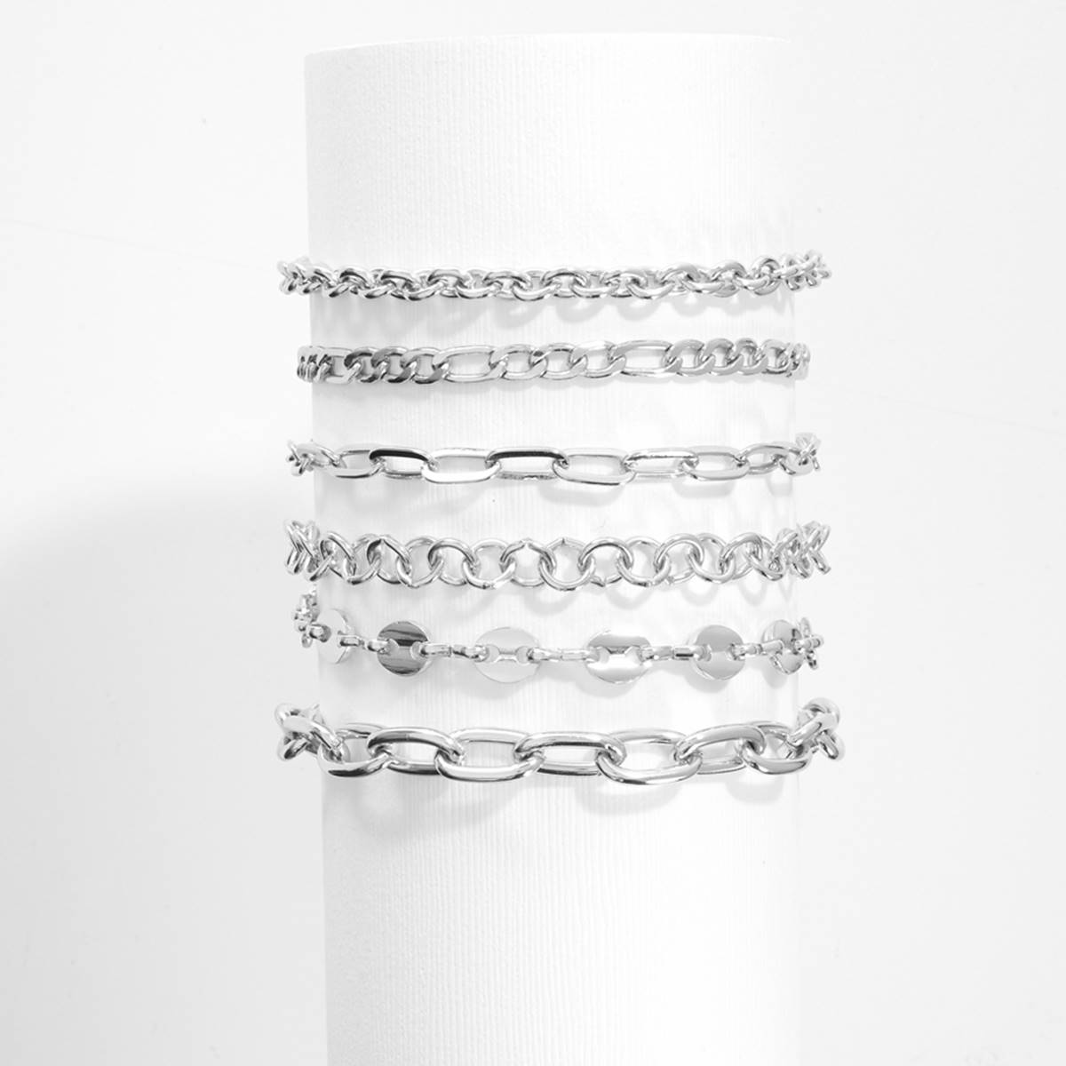 Ashley 6pc. Silver-Tone Chain Bracelet Set