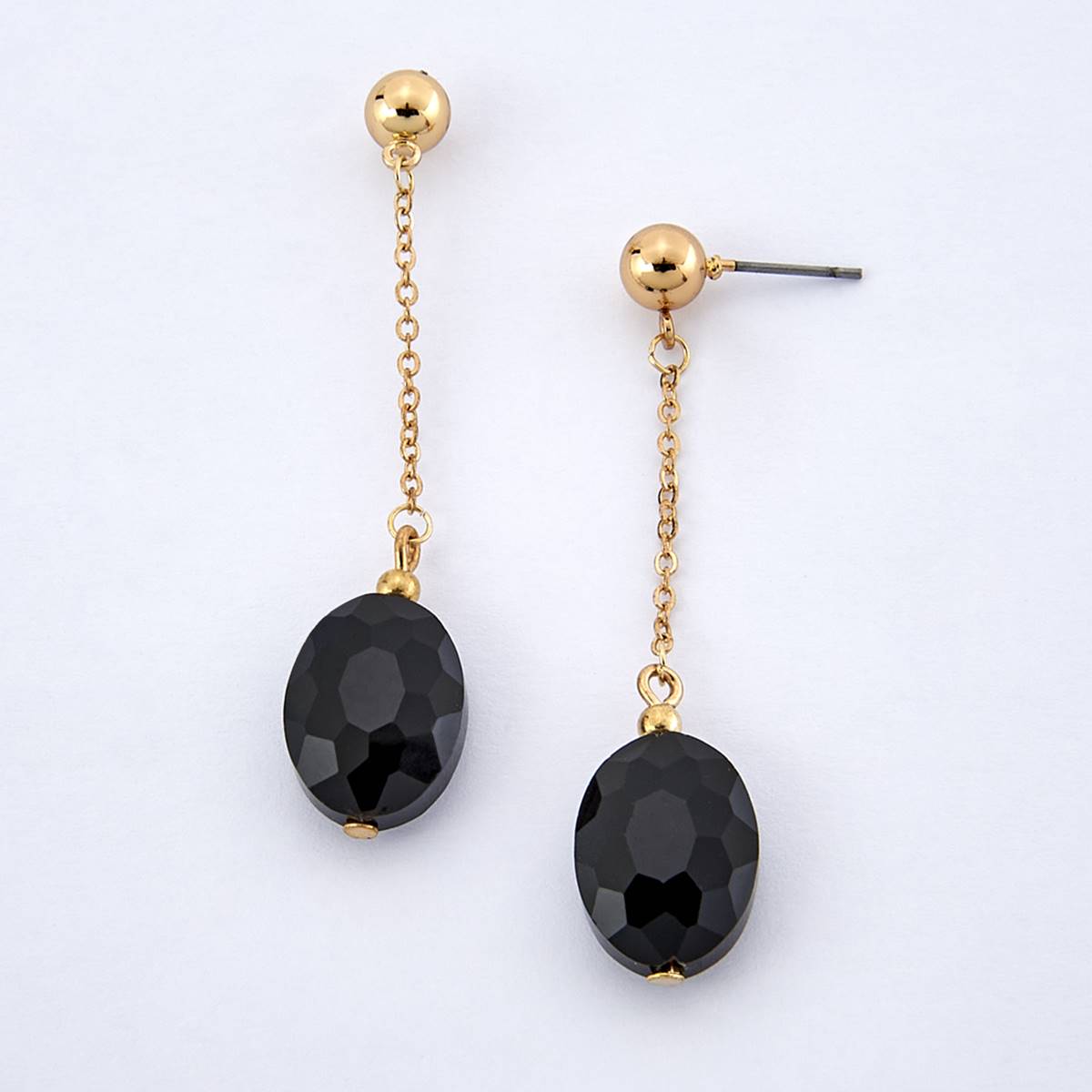 Ashley Cooper(tm) Gold-Tone & Black Drop Bead Earrings