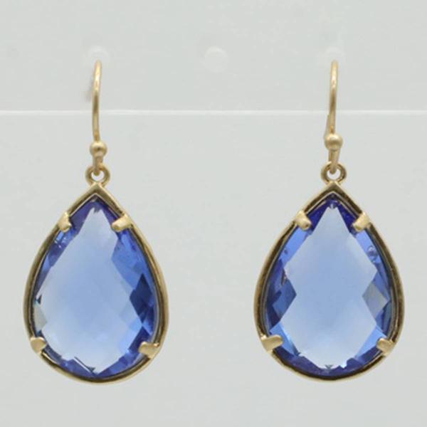 Ashley Cooper(tm) Blue Teardrop Crystal Earrings