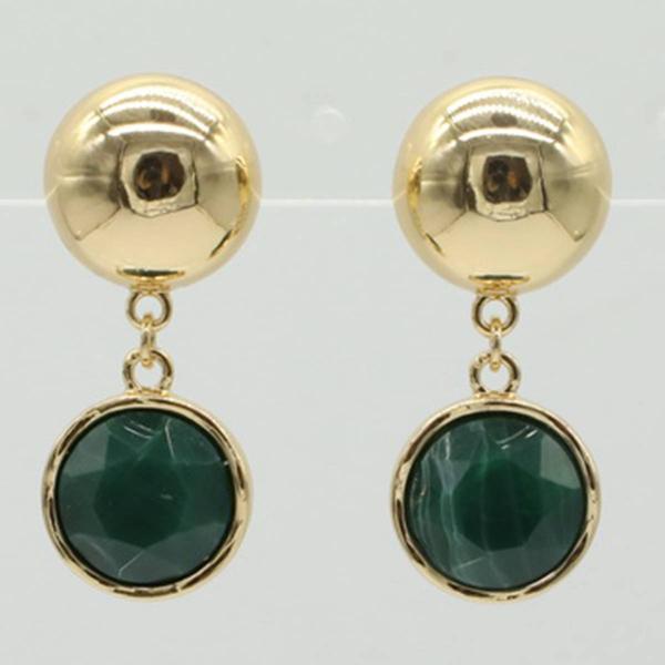 Ashley Cooper(tm) Gold-Tone Green Cabachon Post  Earrings