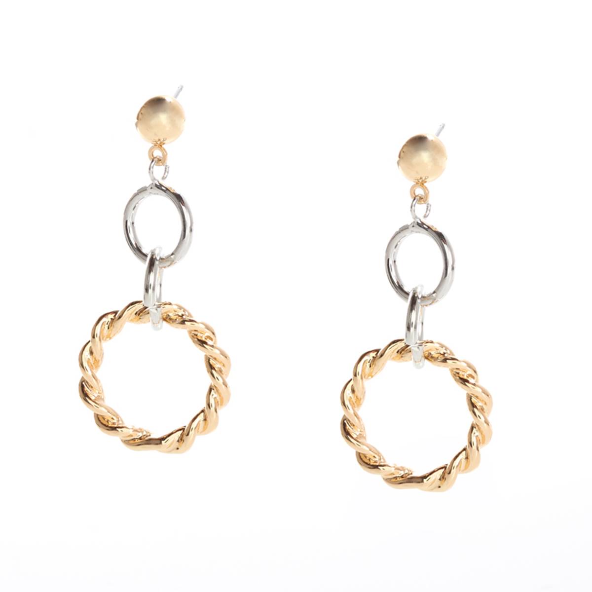 Ashley Cooper(tm) Gold & Silver-Tone Circle Link Drop Earrings