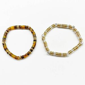 Ashley Cooper(tm) 2pc. Faux Tortoise Heishi Bead Stretch Bracelet