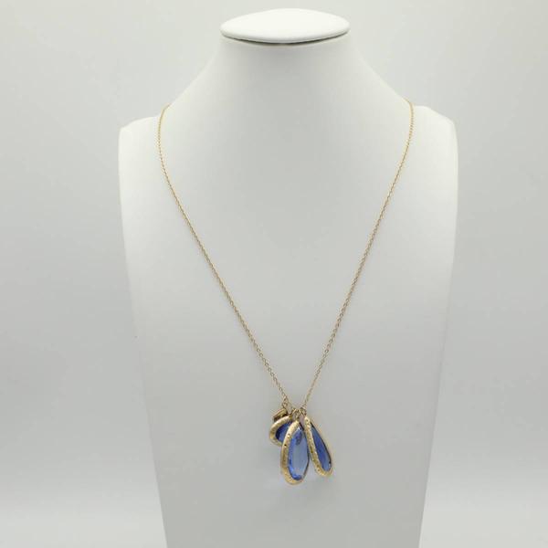 Ashley Cooper(tm) Blue Glass Crystal Teardrop Charm Pendant