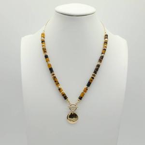 Ashley Cooper(tm) Faux Tortoise Heishi Bead with Disc Pendant