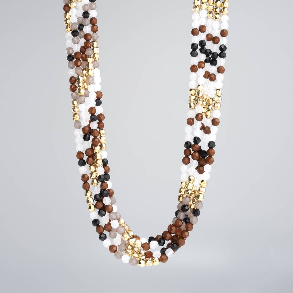 Ashley Cooper(tm) Faceted Beaded Five Row Necklace